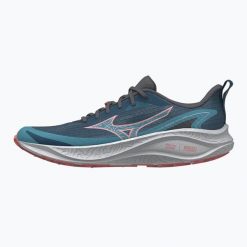 Buty do biegania damskie Mizuno Neo Lumina. Niebieskie obuwie sportowe damskie Mizuno, bez zapięcia, do biegania. Za 529.99 zł.