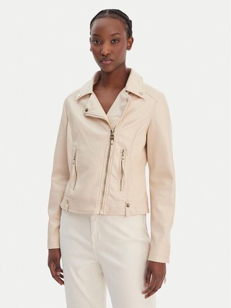 Rinascimento Kurtka z imitacji skóry CFC0124666003 Beżowy Regular Fit. Brązowe kurtki damskie Rinascimento, l, bez wzorów, ze skóry, bez kaptura. Za 499.99 zł.