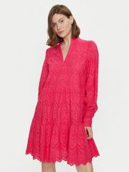 YAS Sukienka letnia Holi 26027162 Różowy Regular Fit. Czerwone sukienki damskie YAS, bez wzorów, z bawełny, bez ramiączek. Za 209.99 zł.