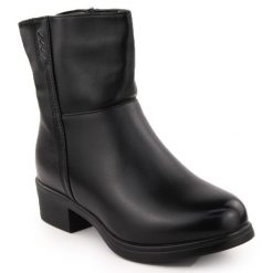 Botki damskie ocieplane czarne Filo Donna Z24-39. Czarne botki damskie ze skóry ekologicznej, bez obcasa, bez zapięcia. Za 253.58 zł.