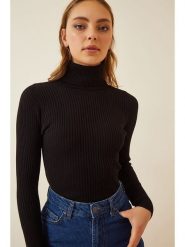 Happiness Istanbul Golf w kolorze czarnym rozmiar: 42. Czarne golfy damskie Happiness Istanbul, bez wzorów, bez ramiączek. Za 56.99 zł.