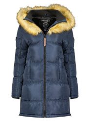 Maison Montaigne Płaszcz zimowy "Beautimai" w kolorze granatowym rozmiar: XL. Niebieskie płaszcze damskie Maison Montaigne, na zimę, xl, z aplikacjami, z puchu, bez kaptura. Za 478.62 zł.