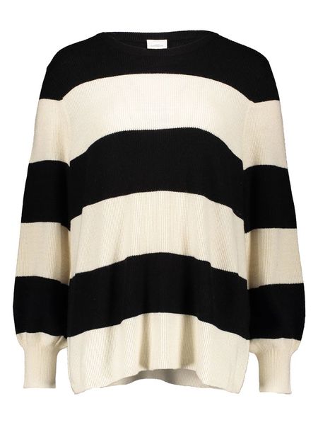 ONLY Sweter w kolorze czarno-kremowym rozmiar: XL-54. Brązowe swetry klasyczne damskie Only, xl, bez kołnierzyka. Za 86.99 zł.