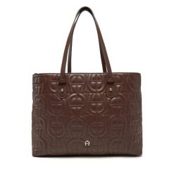 Torebka Aigner. Brązowe shopper bag Aigner, bez wzorów, bez dodatków. Za 2,179.00 zł.