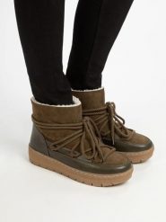 Bellucci Botki zimowe w kolorze ciemnozielonym rozmiar: 38. Zielone botki damskie Bellucci, na zimę, bez obcasa, bez zapięcia. Za 165.99 zł.