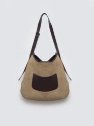 Torebka damska ze skóry naturalnej zamszowej beżowa Singaro 801. Brązowe torebki klasyczne damskie Big Star, ze skóry, zamszowe, bez dodatków. Za 399.99 zł.