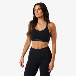 Biustonosz sportowy Trening Damska Swedemount Core Strap Bra Oddychający. Czarne biustonosze sportowe damskie SWEDEMOUNT, bez wzorów, z tkaniny. W wyprzedaży za 72.00 zł.