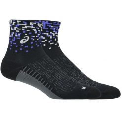 Skarpetki sportowe dla dorosłych Performance Run Quarter Sock. Czarne skarpetki damskie Asics, bez wzorów, z materiału. Za 69.99 zł.