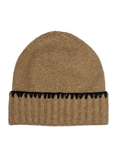 ONLY Czapka w kolorze jasnobrązowym rozmiar: onesize. Brązowe czapki damskie Only, bez wzorów, ze splotem. Za 56.79 zł.