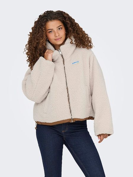 ONLY Kurtka pluszowa w kolorze kremowym rozmiar: L. Brązowe kurtki damskie Only, l, bez wzorów, bez kaptura. Za 214.70 zł.