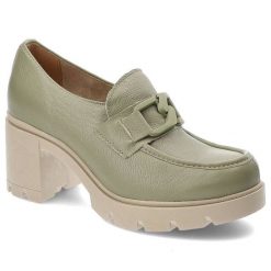 Zielone Półbuty Lemar Damskie Eleganckie Buty. Zielone półbuty damskie Lemar, na wiosnę, bez wzorów, ze skóry, bez obcasa, bez zapięcia. Za 299.00 zł.