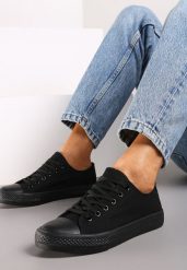Czarne Trampki Thessis. Czarne trampki damskie Born2be, bez wzorów, z jeansu, bez zapięcia. Za 39.99 zł.