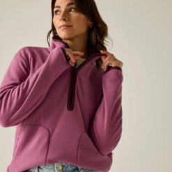 Damska bluza polarowa Frankie Half Zip. Czerwone bluzy damskie Regatta, l, bez wzorów, z materiału, bez kaptura. Za 212.50 zł.
