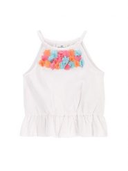 Coccodrillo Top WC5143301FGK Biały Regular Fit. Białe koszulki i t-shirty dziewczęce COCCODRILLO, bez wzorów, z bawełny, bez kołnierzyka, bez ramiączek. Za 39.90 zł.