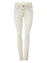 Heine Dżinsy - Skinny fit - w kolorze kremowym rozmiar: 42. Brązowe jeansy damskie Heine. Za 105.38 zł.