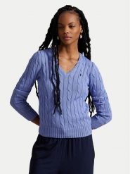 Polo Ralph Lauren Sweter 211971870005 Błękitny Slim Fit. Niebieskie swetry klasyczne damskie Polo Ralph Lauren, xl, z bawełny, bez kołnierzyka. Za 949.99 zł.