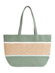 BLE Shopper bag w kolorze zielono-beżowym - 48 x 30 x 16 cm rozmiar: onesize. Brązowe shopper bag BLE, bez wzorów, z materiału, na ramię, bez dodatków. Za 94.16 zł.