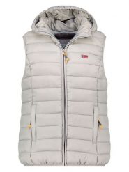 Geographical Norway Kamizelka pikowana "Vatikolor" w kolorze jasnoszarym rozmiar: S. Szare kamizelki damskie Geographical Norway, s, bez wzorów, bez kaptura. Za 131.43 zł.