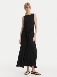 Emporio Armani Sukienka letnia EW003413 AF20240 UC001 Czarny Regular Fit. Czarne sukienki damskie Emporio Armani, bez wzorów, z wiskozy, bez ramiączek. Za 739.99 zł.