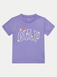 Gap T-Shirt 710283-05 Fioletowy Regular Fit. Fioletowe koszulki i t-shirty dziewczęce GAP, bez wzorów, z bawełny, bez kołnierzyka, bez ramiączek. Za 49.99 zł.