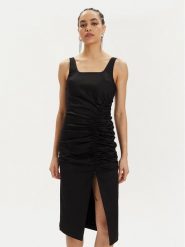 KARL LAGERFELD Sukienka letnia 241W1303 Czarny Slim Fit. Czarne sukienki damskie KARL LAGERFELD, bez wzorów, z bawełny, bez ramiączek. Za 599.99 zł.