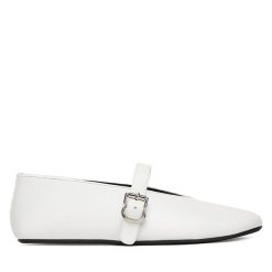 Baleriny Badura. Białe balerinki damskie Badura, bez wzorów. Za 249.99 zł.