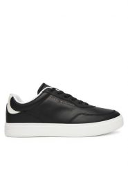 Tommy Hilfiger Sneakersy Casual Cupsole FW0FW08689 Czarny. Czarne obuwie sportowe damskie Tommy Hilfiger, ze skóry, bez zapięcia. Za 259.99 zł.