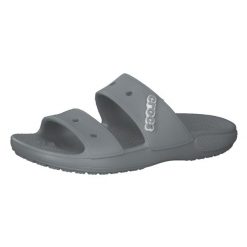 Klapki Dla Dorosłych Crocs Classic Sandal. Szare klapki damskie Crocs, bez wzorów, z materiału, bez obcasa, bez zapięcia. Za 118.99 zł.