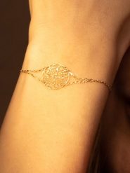 OR ÉCLAT Złota bransoletka "Soleil" z elementem ozdobnym rozmiar: onesize. Żółte bransoletki damskie Or Éclat, złote. Za 739.99 zł.