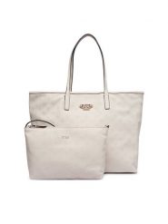Guess Torebka Victtoria HWPD95 14290 Kremowy. Białe shopper bag Guess, z aplikacjami, ze skóry, bez dodatków. Za 719.99 zł.