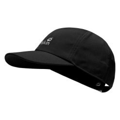 Czapka z daszkiem Jack Wolfskin. Czarne czapki z daszkiem damskie Jack Wolfskin, bez wzorów, z materiału. Za 88.99 zł.