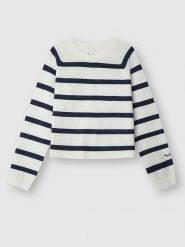 Pepe Jeans Sweter w kolorze biało-granatowym rozmiar: L. Białe swetry klasyczne damskie Pepe Jeans, l, z jeansu, bez kołnierzyka. Za 136.13 zł.