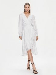 DKNY Sukienka letnia DD3JA479 Biały Regular Fit. Białe sukienki damskie DKNY, bez wzorów, z syntetyku, bez ramiączek. Za 379.99 zł.