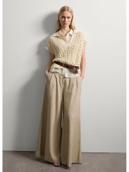 STEFANEL Sweter w kolorze kremowym rozmiar: S. Brązowe swetry klasyczne damskie Stefanel, s, z bawełny, bez kołnierzyka. Za 260.99 zł.