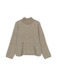 Vero Moda Sweter w kolorze beżowym rozmiar: XS. Brązowe swetry klasyczne damskie Vero Moda, xs, bez kołnierzyka. Za 100.99 zł.