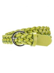 Herrlicher Skórzany pasek "Fluffy" w kolorze limonkowym rozmiar: 90. Zielone paski damskie Herrlicher, bez wzorów, z materiału. Za 78.99 zł.