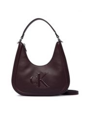 Calvin Klein Torebka Bold Ck Small Crescent Bag LV04F3561G Bordowy. Czerwone torebki klasyczne damskie Calvin Klein, ze skóry, bez dodatków. Za 409.99 zł.