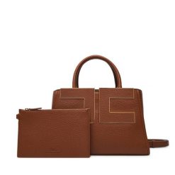 Torebka Elisabetta Franchi. Brązowe kuferki damskie Elisabetta Franchi, bez wzorów, bez dodatków. Za 1,879.00 zł.