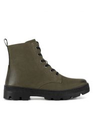 Lasocki Trzewiki WI23-PUSZAN-25 Khaki. Brązowe botki damskie Lasocki, ze skóry, bez obcasa, na płaskiej podeszwie, bez zapięcia. Za 249.99 zł.