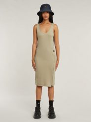 G-Star Sukienka w kolorze beżowym rozmiar: S. Brązowe sukienki damskie G-Star, bez wzorów, z bawełny, retro, bez ramiączek. Za 100.99 zł.
