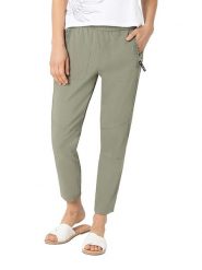 Timezone Spodnie "Suki" w kolorze khaki rozmiar: W28. Brązowe spodnie materiałowe damskie Timezone, bez wzorów, z materiału. Za 43.99 zł.