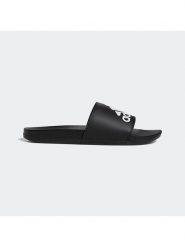 Adidas Klapki w kolorze czarnym rozmiar: 40,5. Czarne klapki damskie Adidas, bez wzorów, z otwartym noskiem, bez obcasa, bez zapięcia. Za 132.05 zł.