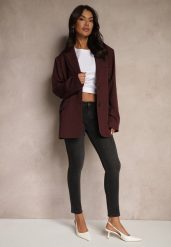 Czarne Jeansy Skinny Low Waist Wilavia. Czarne jeansy damskie Renee, bez wzorów, z jeansu. Za 99.99 zł.