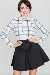 Czarna Rozkloszowana Mini Spódnica z Szeroką Plisą. Czarne spódnice damskie Katrus, m, bez wzorów, z materiału, mini. Za 179.00 zł.