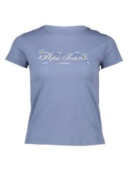 Pepe Jeans Koszulka w kolorze niebieskim rozmiar: XL. Niebieskie bluzki damskie Pepe Jeans, xl, bez wzorów, z bawełny, bez kołnierzyka, bez ramiączek. Za 65.54 zł.