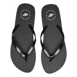 Japonki damskie 4F 4FWSS24FFLIF165. Czarne klapki damskie 4F, bez wzorów, z gumy, bez obcasa, bez zapięcia. Za 44.99 zł.