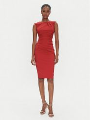 Rinascimento Sukienka koktajlowa CFC0122548003 Czerwony Regular Fit. Czerwone sukienki damskie Rinascimento, bez wzorów, z syntetyku, wizytowe, bez ramiączek. Za 419.99 zł.
