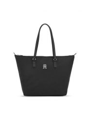 Tommy Hilfiger Torebka Poppy Th Tote AW0AW15639 Czarny. Czarne torebki klasyczne damskie Tommy Hilfiger, z materiału, bez dodatków. Za 239.99 zł.