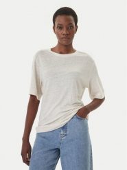 BOSS T-Shirt C_Emma 50556387 Beżowy Regular Fit. Brązowe t-shirty damskie Boss, l, bez wzorów, ze lnu, bez kołnierzyka. Za 319.99 zł.