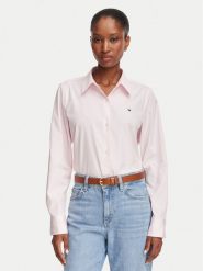 Tommy Hilfiger Koszula Summer WW0WW51155 Różowy jasny Regular Fit. Czerwone koszule damskie Tommy Hilfiger, bez wzorów, z bawełny, bez kołnierzyka, bez ramiączek. Za 369.99 zł.
